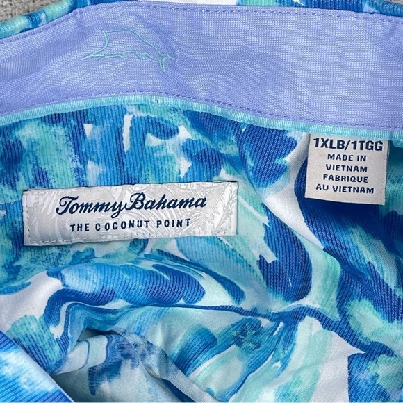 Tommy Bahama Coconut Point Island Zone Camp Shirt Mens 1XLB Jungle Grove Coolmax - Picture 10 of 11